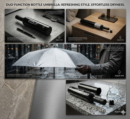 Bottle Umbrella | Wine Bottle Shape Foldable Umbrella with Plastic Case | Compact Manual Portable Umbrella with Bottle Cover